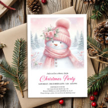 Invitación digital de Navidad de muñeco de nieve r