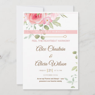 Invitación digital del Boda de armonía HeartBeat