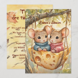 Invitación digital descargable para gemelos niño y