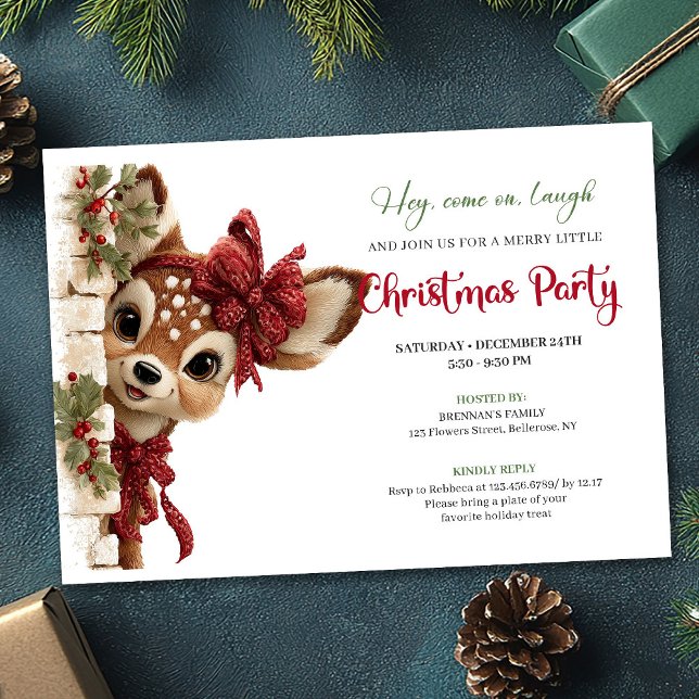 Invitación digital editable de renos festivos (Festive Reindeer Invite editable digital download)