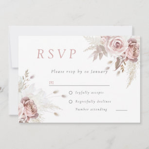 Invitación digital floral de RSVP para boda Dusty
