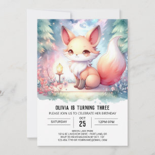 Invitación Digital Happy Printable Fox Birday