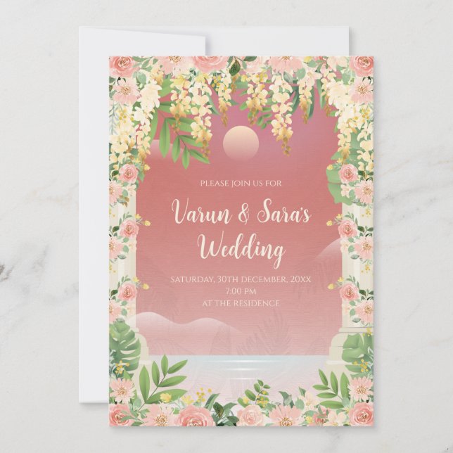 Invitación digital india tarjeta de boda india (Anverso)