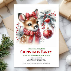 Invitación digital infantil de ciervos navideños e