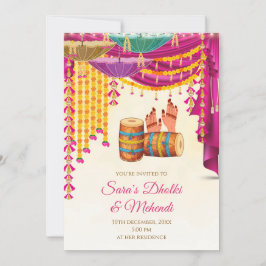Invitación Digital Mehndi e invitación a Noche de 