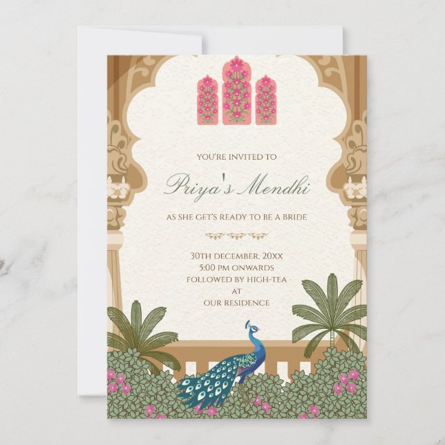 Invitación digital Mehndi invitación Mehendi (Anverso)