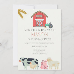 Invitación digital Oink Cluck Baa Moo