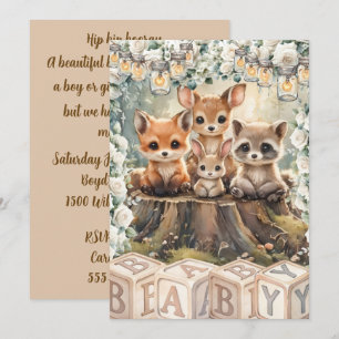 Invitación digital para baby shower de animales de