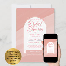 Invitación digital para ducha de novia con rosa po
