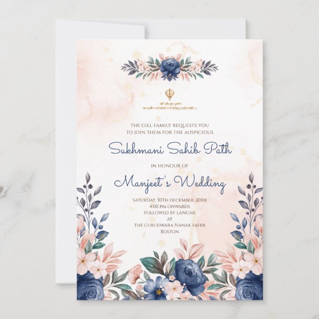 Invitación digital para el path de Sukhmani Sahib (Anverso)