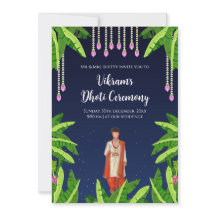 Invitación digital para la ceremonia de Dhoti del 