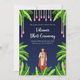 Invitación digital para la ceremonia de Dhoti del