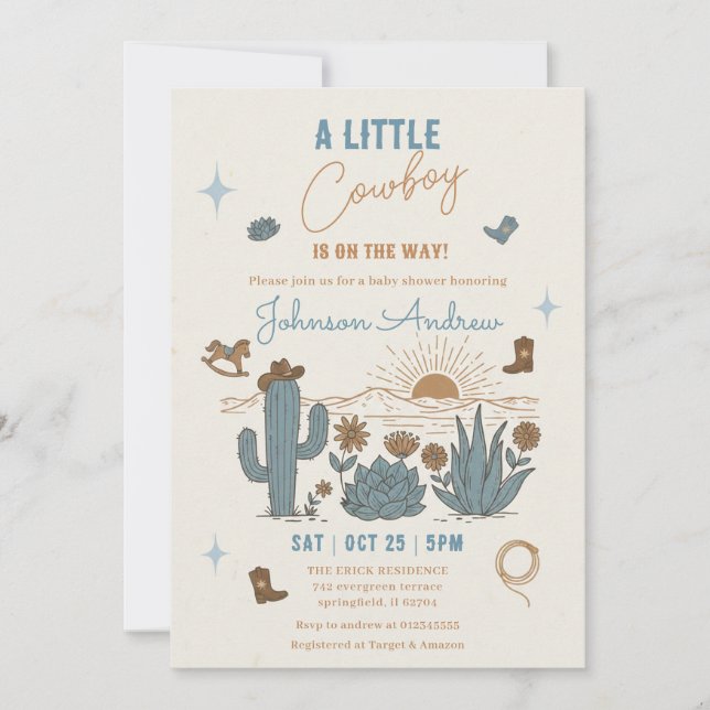 Invitación digital personalizada para baby shower  (Anverso)