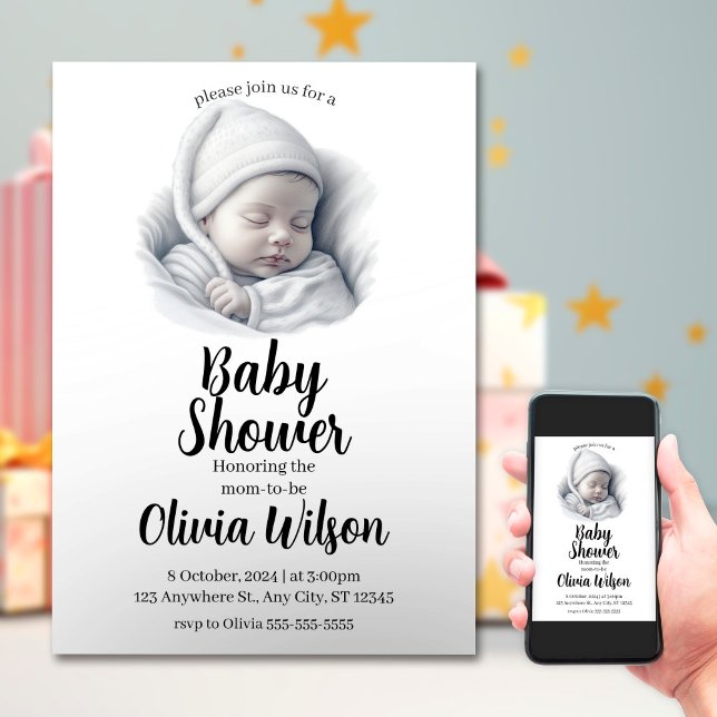 Invitación digital simple de Baby Shower (Subido por el creador)
