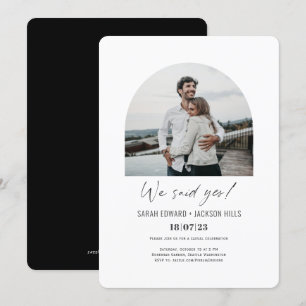Invitación Dijimos que sí simple boda de elopement moderna co
