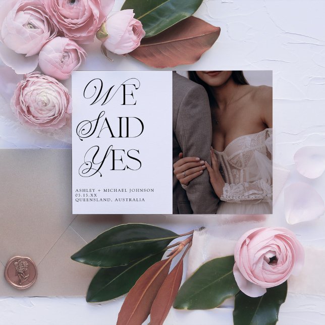 Invitación Dijimos Sí Foto Boda Recepción Código QR (We Said Yes in Secret, Now It's Time to Celebrate! Join Us for Our Reception Bash. 🎉❤️)