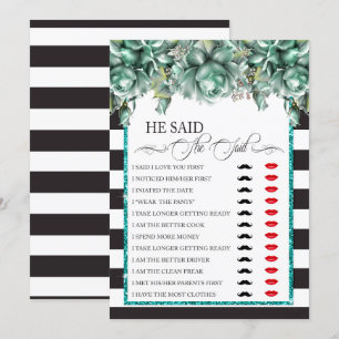 Invitación Dijo/Ella Dijo Juego De Ducha De Novias