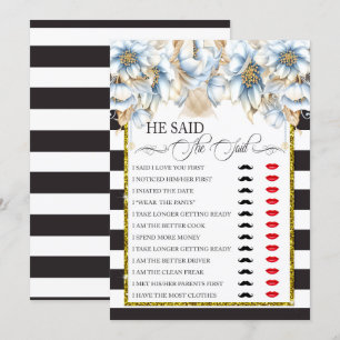 Invitación Dijo/Ella Dijo Juego De Ducha De Novias