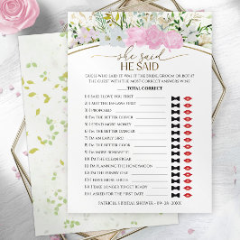 Invitación Dijo Que Dijo Juego Primavera Ducha De Novias