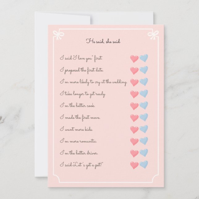 Invitación Dijo que dijo que dijo un partido de soltera (Anverso)