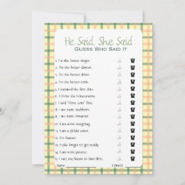 Invitación Dijo Que Dijo Que Era Un Juego De Ducha De Novias