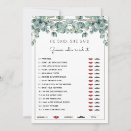 Invitación Dijo Que Dijo Que Eucalyptus Brillaba Con Un Juego