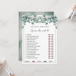 Invitación Dijo Que Dijo Que Eucalyptus Brillaba Con Un Juego