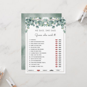 Invitación Dijo Que Dijo Que Eucalyptus Brillaba Con Un Juego