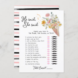 Invitación Dijo que dijo que ScoopUp Bridal Shower juego