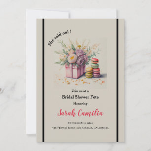 Invitación Dijo Que Oui Macaron Ducha Bridal Francesa