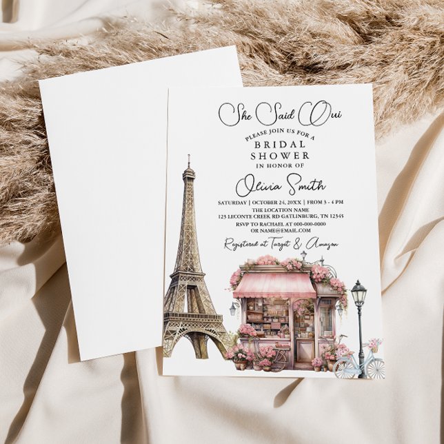 Invitación Dijo Que Oui Paris Cafe Francés Ducha De Novias (Subido por el creador)