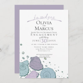 Invitación Dijo Que Sí Compromiso De Maravilla Lilac Dusty Bl