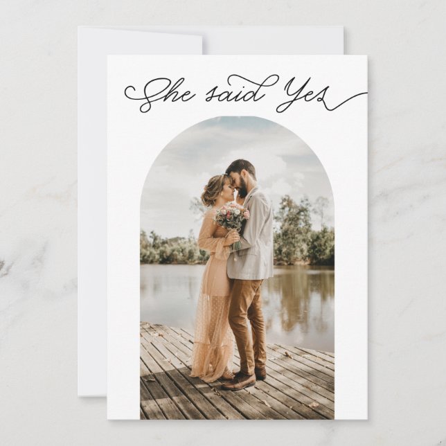 Invitación Dijo Que Sí Ducha De Matrimonio De Fotografía De P (Anverso)