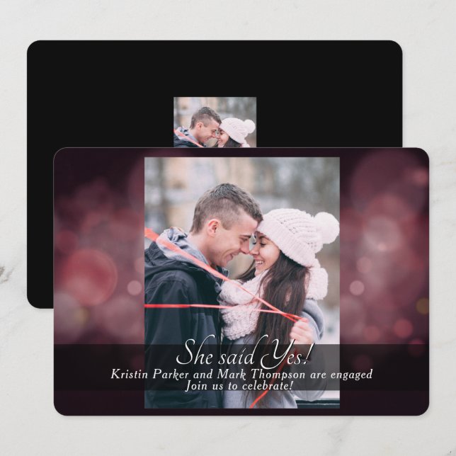 Invitación Dijo Que Sí Partido de Compromiso Borgoña (Anverso / Reverso)