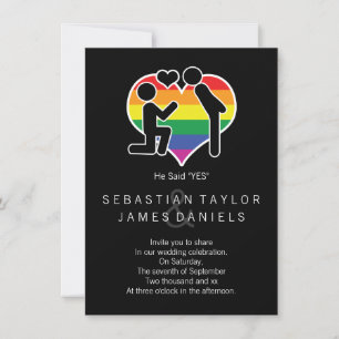 Invitación Dijo Que Sí Sr. Y Sr. Propuesta Boda Gay