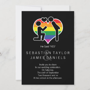 Invitación Dijo Que Sí Sr. Y Sr. Propuesta Boda Gay