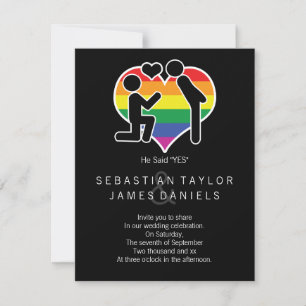 Invitación Dijo Que Sí Sr. Y Sr. Propuesta Boda Gay