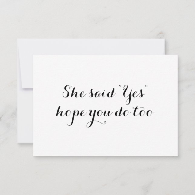 Invitación Dijo "Sí" Boda RSVP (Reverso)