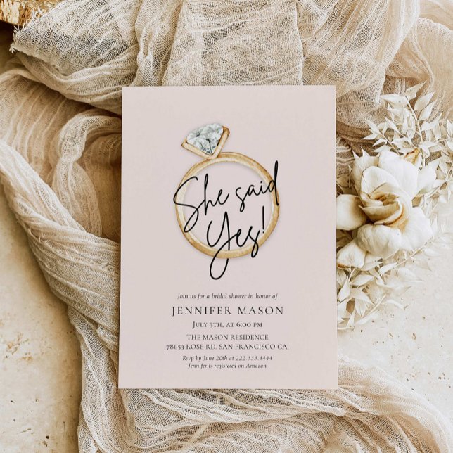 Invitación Dijo Sí, Ducha Bridal Moderna (Subido por el creador)