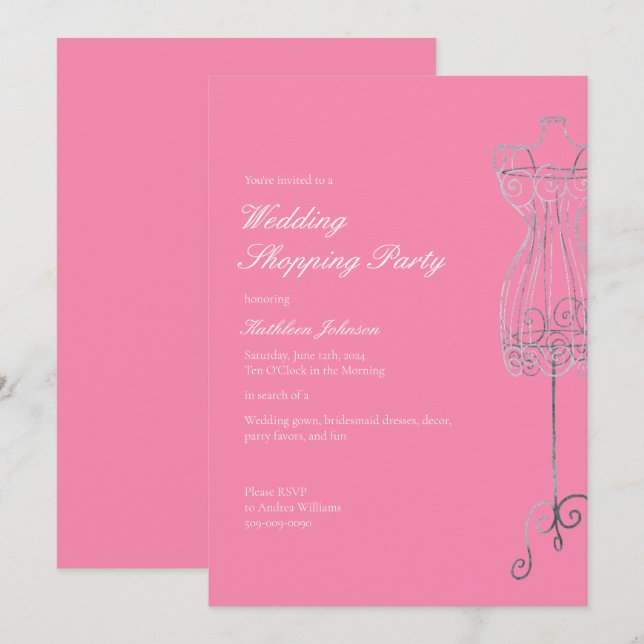 Invitación Dile sí al Fiesta de compras de la dama de honor (Anverso / Reverso)