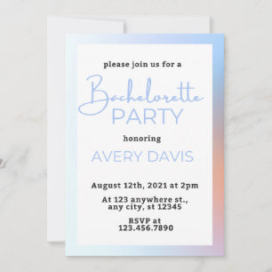 Invitación DINA Holografía de la fiesta de la Bachelorette