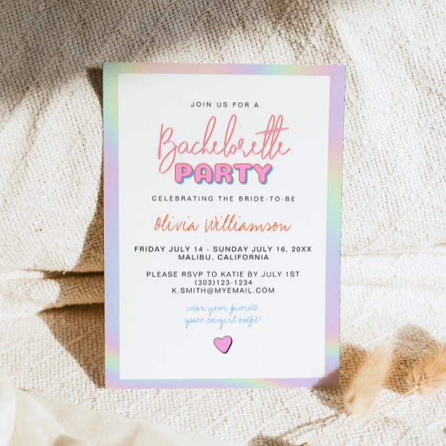 Invitación DINA Holografía de la fiesta de la Bachelorette (Subido por el creador)
