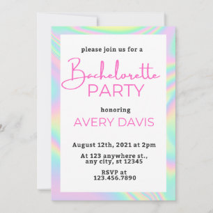 Invitación DINA Holografía de la fiesta de la Bachelorette