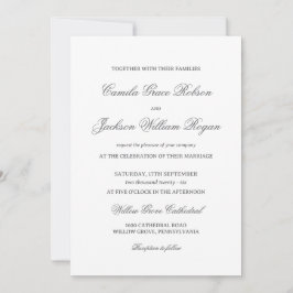 Invitación Dinero Antiguo Atemporal Boda en Blanco y Negro