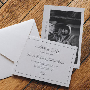 Invitación Dinero Antiguo Boda en Blanco y Negro Salvar la Fe
