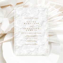 Invitación Dinero Antiguo Floral Boda Marfil