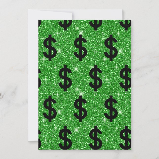 Invitación Dinero Símbolo de Dólar Patrón Finanzas Wall Stree (Anverso)