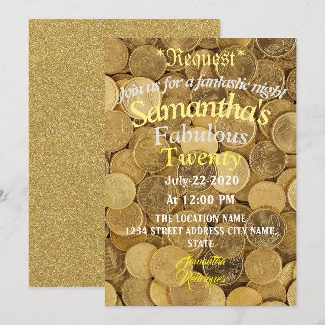 Invitación Dinero tropical  (Anverso / Reverso)