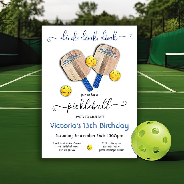Invitación Dink Birthday, Fiesta de bolas de pickleball (Subido por el creador)