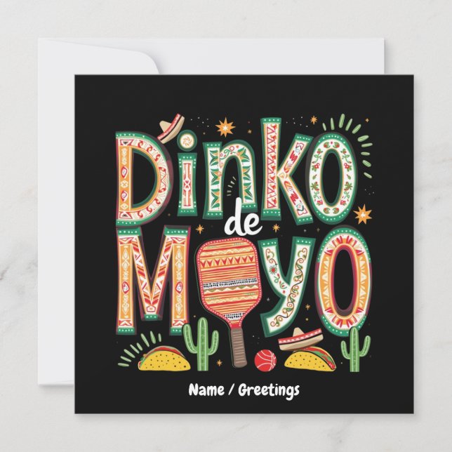 Invitación Dinko de Mayo Funny Cinco de Mayo Pun (Anverso)